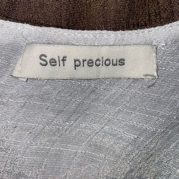 Self Precious layered brown white casual top - Picture 5 of 8